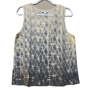 Pure Navy Women's Tank Top Linen Blend S Sleeveless Hombre Tie Dye Hippie